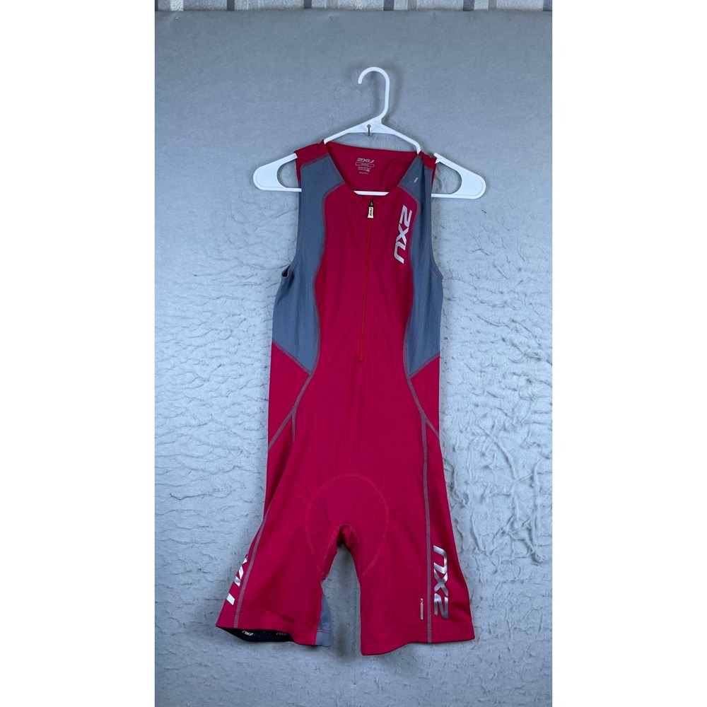 2XU Triathlon Suit Mens Medium Red Excellent Sleeveless SBR SKIN Trisuit 12758